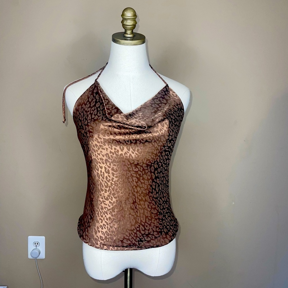 Leopard-Print Satin Camisole